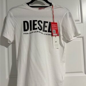 Diesel White Graphic Men's Tee